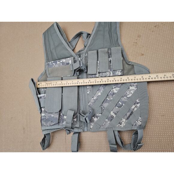 VISM Airsoft Adult One Size Tactical Vest Army Digital Camouflage Many Pockets - Picture 2 of 9